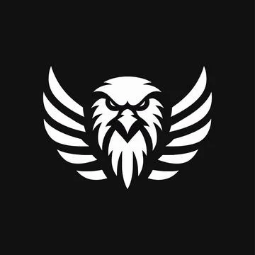 Eagle Logo Design on a Dark Background Stock Illustration