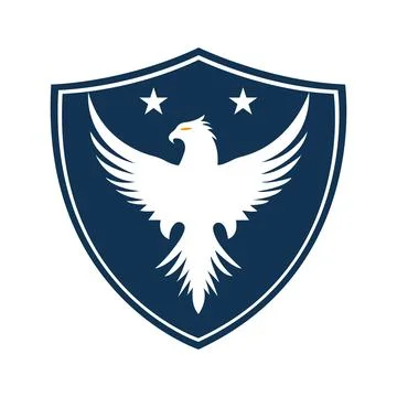 Eagle logo design with shield vector illustration Stock Illustration