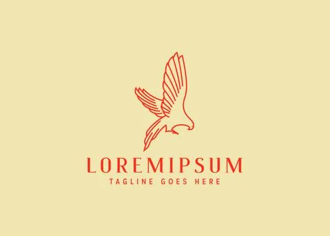 Eagle logo design. Vector illustration of the eagle will pounce on its prey l Stock Illustration