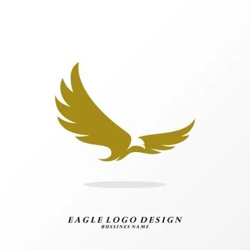 Eagle logo design vector. Simple Eagle logo template. Icon Symbol Stock Illustration