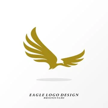 Eagle logo design vector. Simple Eagle logo template. Icon Symbol Stock Illustration