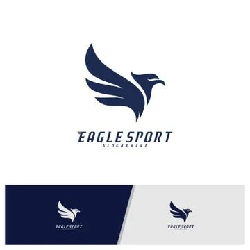 Eagle logo design vector template. Sport Eagle logo concept vector illustrati Stock Illustration