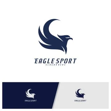 Eagle logo design vector template. Sport Eagle logo concept vector illustrati Illustrazione stock