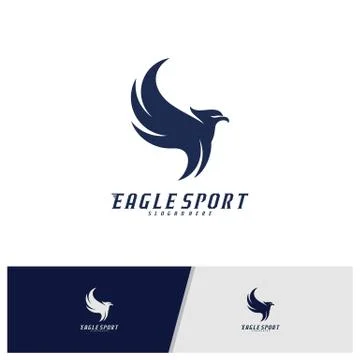 Eagle logo design vector template. Sport Eagle logo concept vector illustrati Stock Illustration