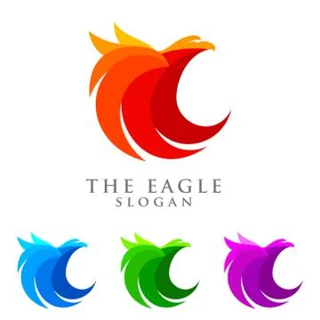 Eagle logo emplate, falcon, hawk vector logo design Stock Illustration