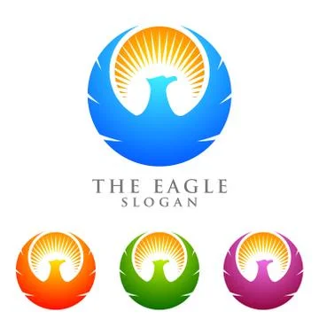 Eagle logo emplate, falcon, hawk vector logo design Stock Illustration