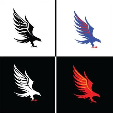 Eagle logo icons set Stock Illustration