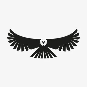 Eagle logo, silhouette predator hawk. Vector illustration. Stock Illustration