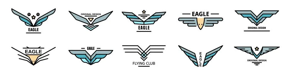 Eagle logo vector flat Stock Illustration