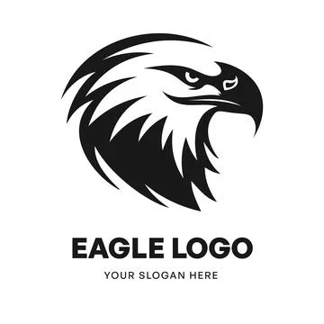 Eagle logo vector template emblem symbol. Head icon design isolated on white Illustrazione stock