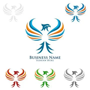 Eagle Logo, vector Wild eagle Bird Falcon Hawk Concept Stock Illustration