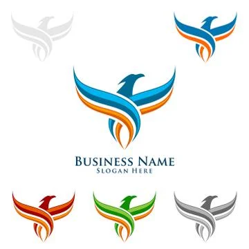 Eagle Logo, vector Wild eagle Bird Falcon Hawk Concept Stock Illustration