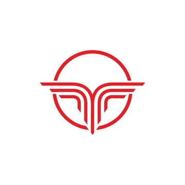 Eagle-looking T logo in a round circle. Vector symbol Stock Illustration