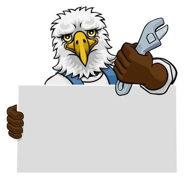 Eagle Mechanic Plumber Spanner Wrench Handyman Stock Illustration