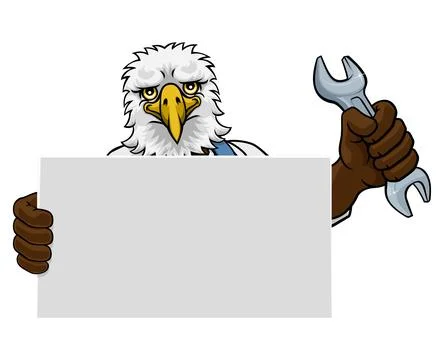 Eagle Mechanic Plumber Spanner Wrench Handyman Stock Illustration