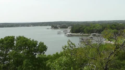 Eagle Mountain Lake Boat Docks Stock Footage 12432914