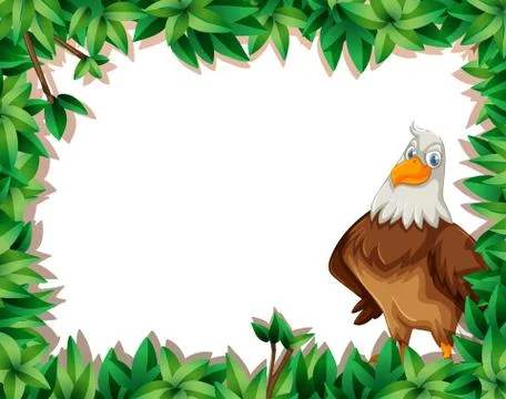 An eagle on nature frame Illustrazione stock