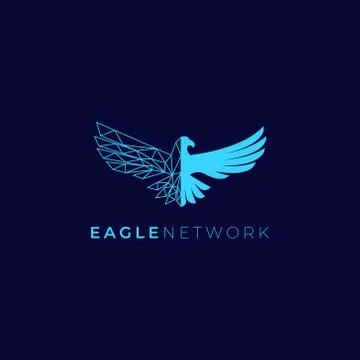 Eagle network logo design concept . creative eagle and network logo vector il Stock Illustration