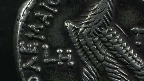 Eagle in Old Coin Stock Footage 332671459
