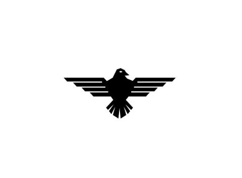 Eagle open wings flying for logo design Stock Illustration