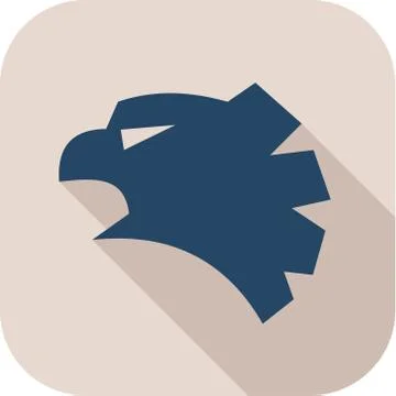 Eagle or a falcon head logo blue bird vector stylized graphics with pseudo flat Illustrazione stock