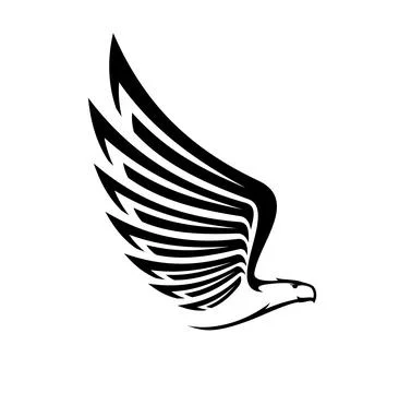 Eagle or hawk bird icon, business company symbol Illustrazione stock