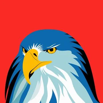 Eagle in orange background, use for logo, background 스톡 일러스트