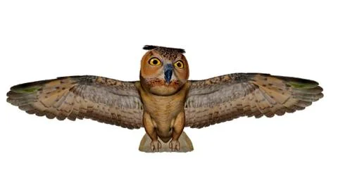 Eagle owl - 3D render Stock Illustration