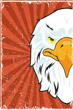 Eagle patch in sunburst poster Stock Illustration