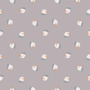 Eagle pattern seamless in freehand style. Head predator on colorful backgroun Illustrazione stock