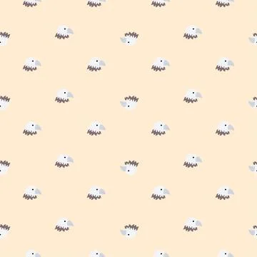 Eagle pattern seamless in freehand style. Head predator on colorful backgroun Illustrazione stock