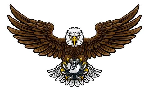 Eagle Pool 8 Ball Billiards Mascot Cartoon Stock Illustration
