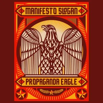 Eagle Propaganda Posters Elements Stock Illustration