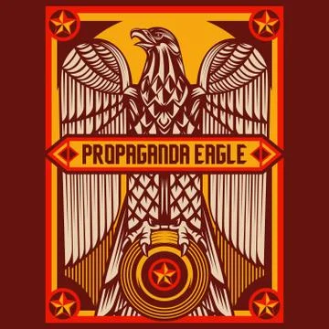 Eagle Propaganda Posters Elements Stock Illustration