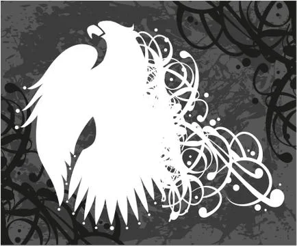 Eagle with ribbon Stock Illustration