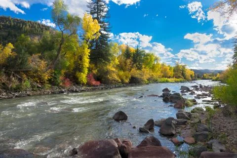 Eagle River Fall Colors P5 Stock Photos