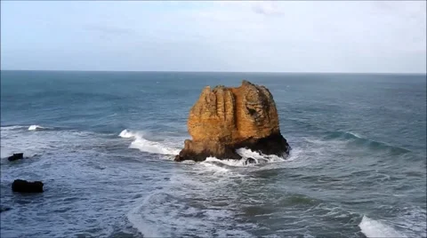 Eagle Rock Volcanic Stack Stock Footage 50261877