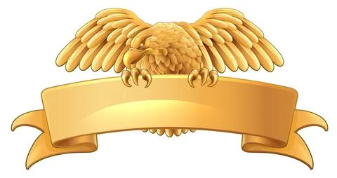 Eagle Scroll Symbol Crest Banner Parchment Design 스톡 일러스트