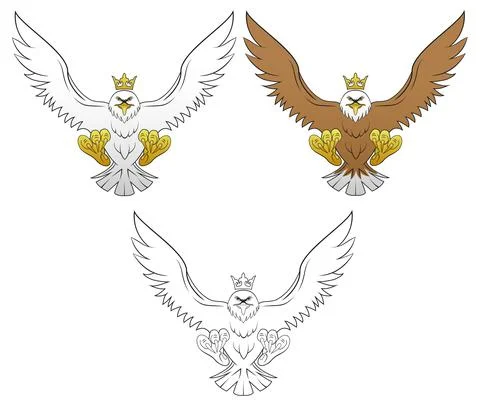 Eagle set of 3 graphics Stock Illustration