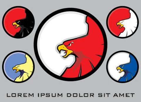 Eagle. A Set of Circle Eagle Stock Illustration