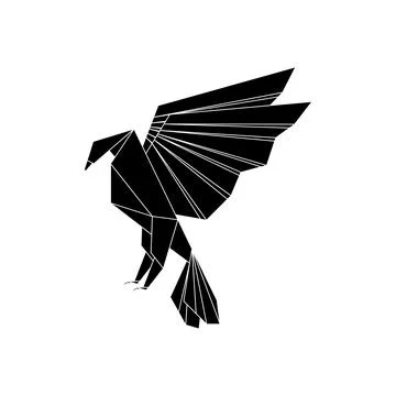 Eagle Shape Inspired by Origami Form Stock Illustration