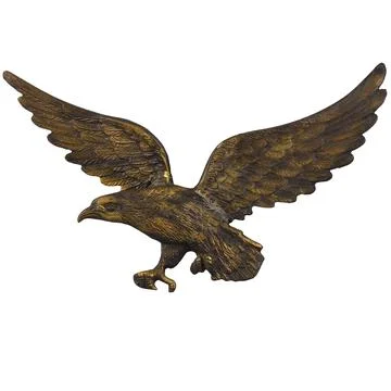 Eagle Shape Wings Open Flying Ornamental Brass Object for Interior Decoration Stock Photos