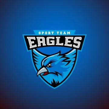 Eagle in a Shield. Abstract Vector Sport Emblem Template. League or Team Logo Stock Illustration