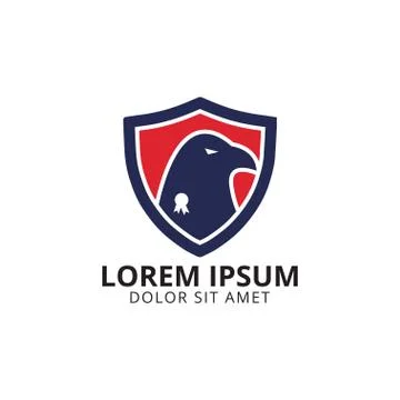 Eagle shield logo design template Stock Illustration