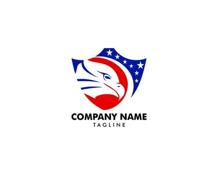 Eagle shield logo design template Stock Illustration