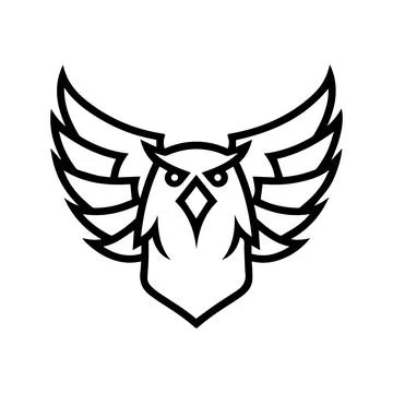 Eagle Shield logo or modern line icon. Vector line art and icon design with.. Stock Illustration