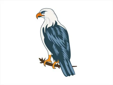 An eagle sitting on a branch vector Illustration Stock Illustration