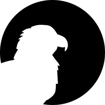 Eagle sitting moon Stock Illustration