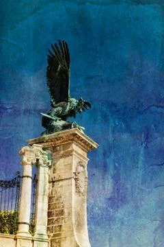Eagle statue in Buda Palace in Budapest Hungary Stock Photos