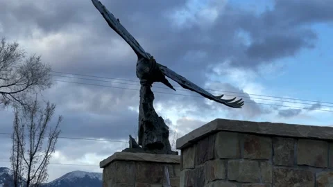 Eagle Statue with slight Vertigo effect or Dolly Zoom Vídeos de archivo 150883583